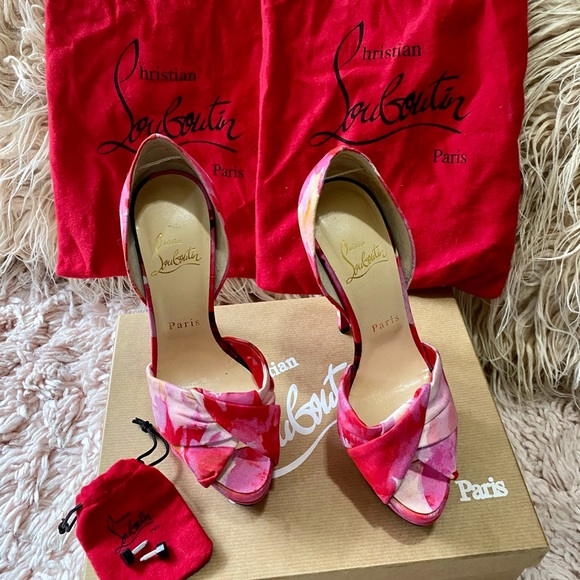 Christian Louboutin Shoes - CHRISTIAN LOUBOUTIN Pink Popi Fabric Volpi